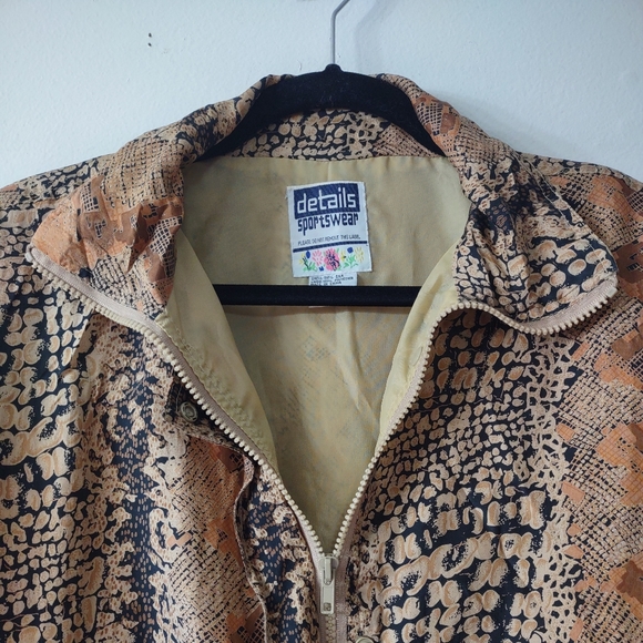 Vintage Silk Snakeskin Windbreaker, Details Sportswear, Size Medium - Picture 3 of 7
